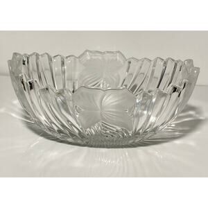 Vintage Mikasa Crystal Oval Candy Dish Bowl Frosted Bows 7"